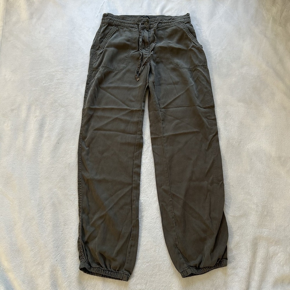 Tahari Olive Green 100% Tencel Cropped Pants Size S